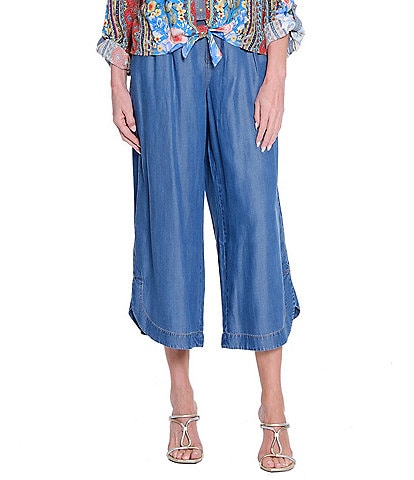 John Mark Wide Leg Tulip Hem Cropped Pants