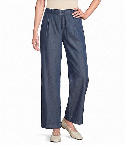 John Mark Woven Flat Front Wide Leg Pants