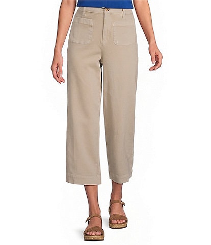John Mark Woven Wide-Leg Patch Pocket Pants