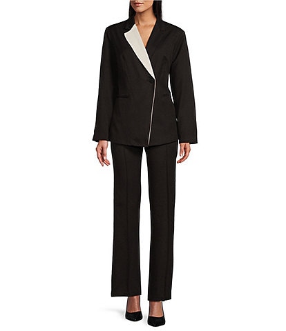 John Meyer Twill Contrast 2-Piece Pant Suit