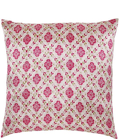 John Robshaw Dhruvi Berry Cotton & Silk Mushru Square Pillow