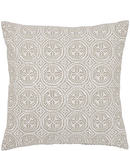John Robshaw Kaia Embroidered Cotton & Linen Square Pillow