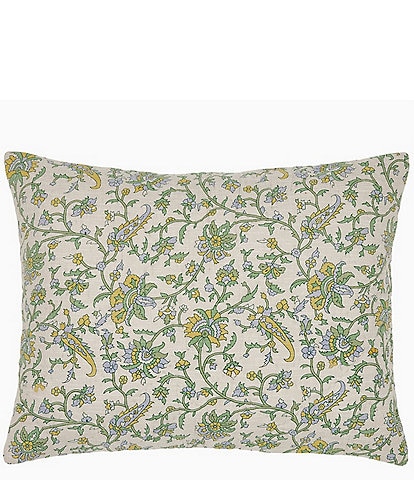 John Robshaw Tiya Periwinkle Cotton Slub Floral Chambray Sham