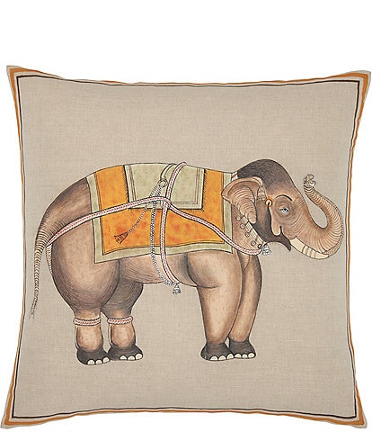 John Robshaw Trunk Up Elephant Decorative Square Pillow