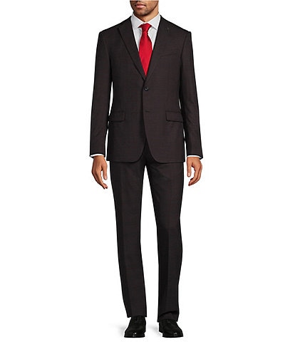 John Varvatos Bleecker Slim Fit Flat Front Plaid 2-Piece Suit