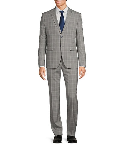 John Varvatos Slim Fit Flat Front Plaid Pattern 2-Piece Suit