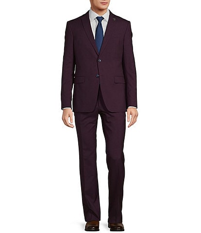 John Varvatos Slim Fit Flat Front Solid Pattern 2-Piece Suit