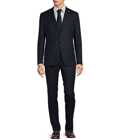 John Varvatos Slim Fit Flat Front Stripe Pattern 2-Piece Suit