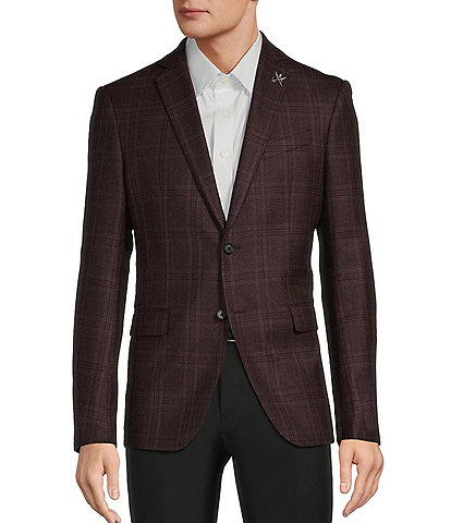 John Varvatos Slim Fit Plaid Pattern Sport Coat