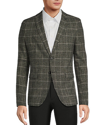 John Varvatos Slim Fit Plaid Pattern Sport Coat