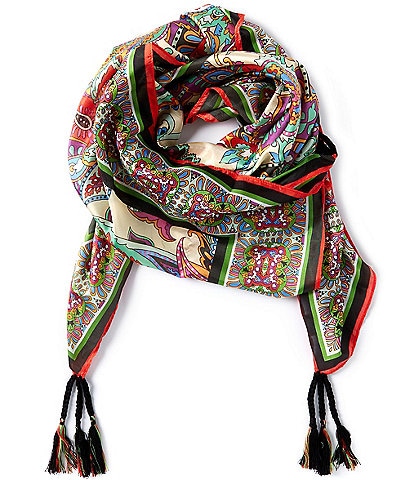 JOHNNY WAS Cachemi Silk Square Scarf