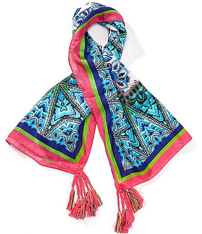 JOHNNY WAS Elaine Print Silk Square Scarf