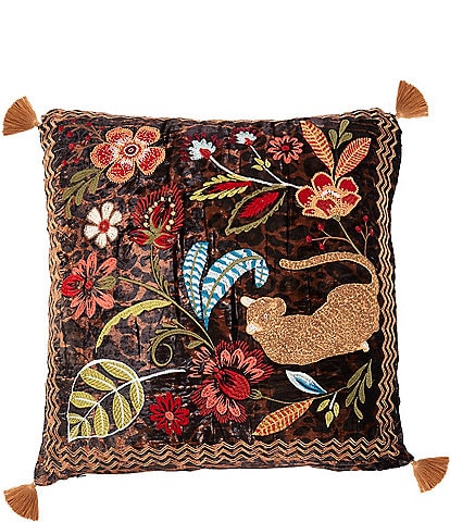 JOHNNY WAS Isabella Embroidered Velvet Pillow