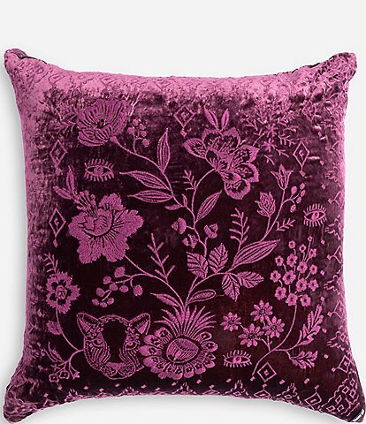 JOHNNY WAS Ivey Embroidered Velvet Pillow