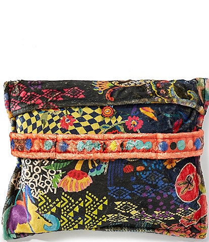 Johnny Was Jenny Black Ground Travel Reversible Blanket