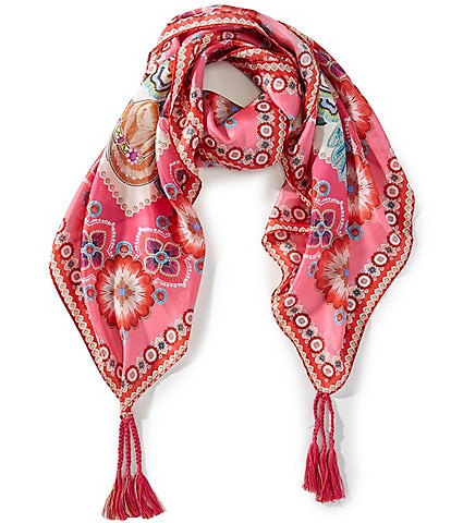 JOHNNY WAS Kallie Print Silk Square Scarf