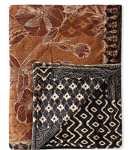 JOHNNY WAS Laurel Canyon Monitclarie Cozy Reversible Throw Blanket