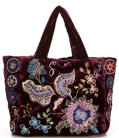 JOHNNY WAS Pacifica Quilted Velvet Tote Bag
