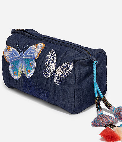 JOHNNY WAS Paradisio Butterfly Quilted Makeup Bag