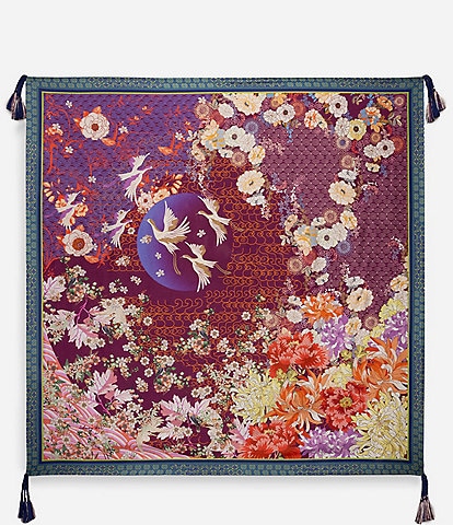JOHNNY WAS Phoenix Floral Silk Square Scarf
