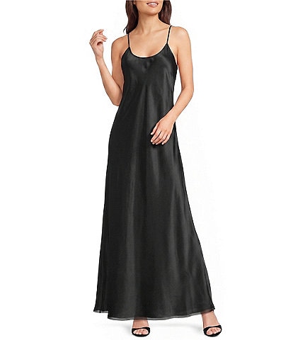 JOHNNY WAS Silk Draped Scoop Neck Sleeveless Maxi Slip Dress