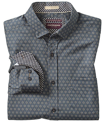 Johnston & Murphy Atrium Print Long Sleeve Woven Shirt