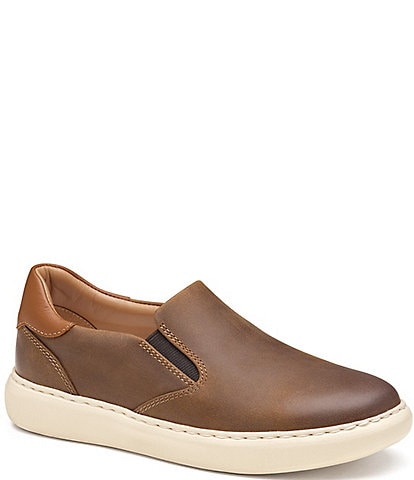 Johnston & Murphy Boys' Anders Leather Slip On Sneakers (Youth)