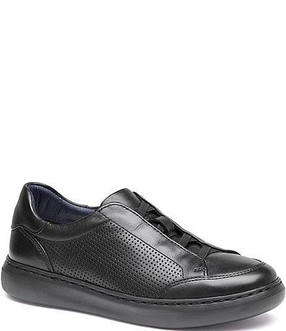 Johnston & Murphy Boys' Anders Leather Stretch Lace Sneakers (Youth)
