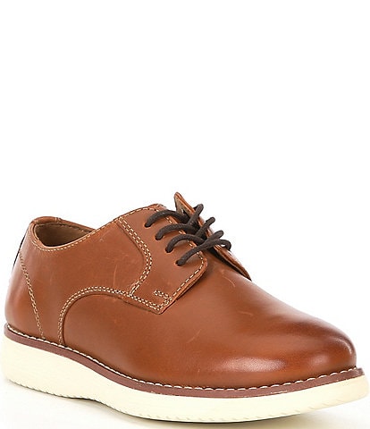 Johnston & Murphy Boys' Upton Plain Toe Leather Lace Up Oxfords (Youth)
