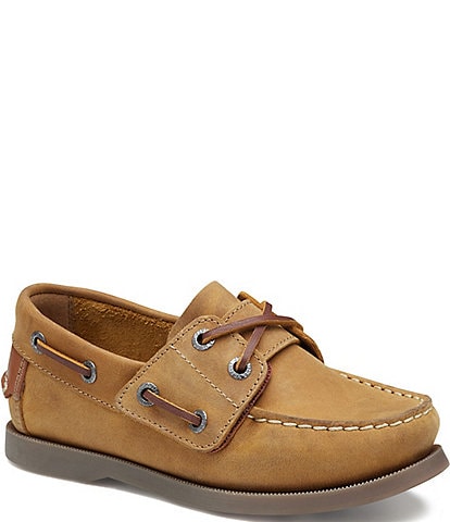 Johnston & Murphy Boys' Zeke Leather Alternative Closure Boat Shoes (Toddler)