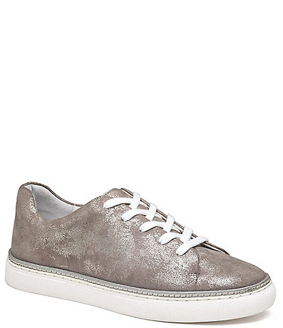 Johnston & Murphy Callie Metallic Leather Lace-Up Sneakers