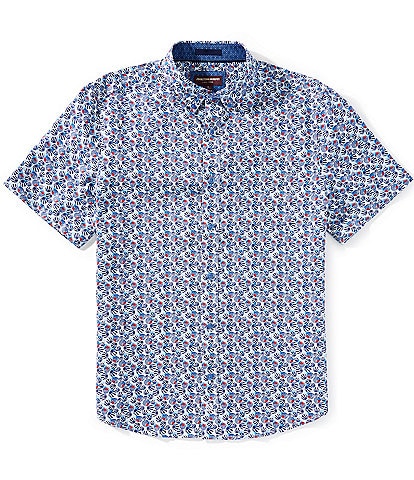 Johnston & Murphy Circle Print Short Sleeve Woven Shirt