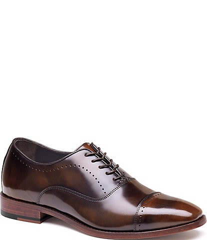  Collection Men's Arrister Perforated Cap Toe Brush Finish Leather Oxfords