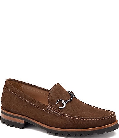 Johnston & Murphy Collection Men's Baldwin Suede Lug Bit Buckle Loafers