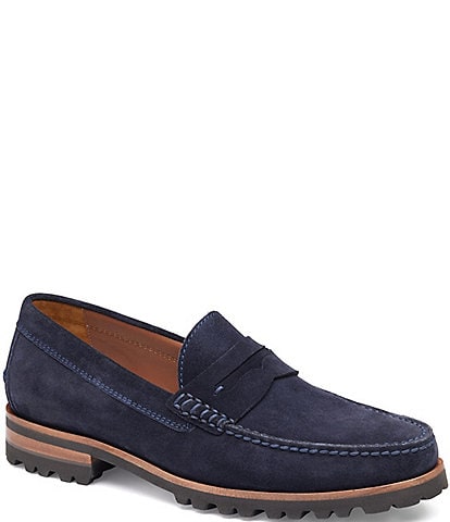 Johnston & Murphy Collection Men's Baldwin Suede Lug Penny Loafers