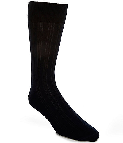 Johnston & Murphy Cotton-Blend Ribbed Dress Socks