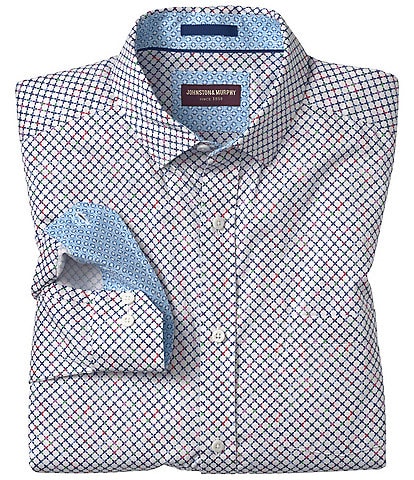 Johnston & Murphy Cross Link Print Long Sleeve Woven Shirt