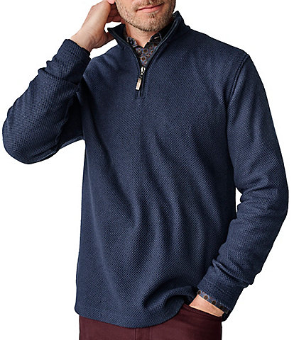 Johnston & Murphy Dalton Melange Quarter Zip Pullover