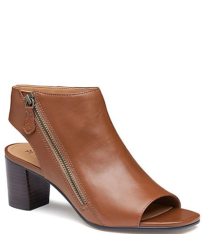 Johnston & Murphy Trista Leather Block Heel Mules | Dillard's