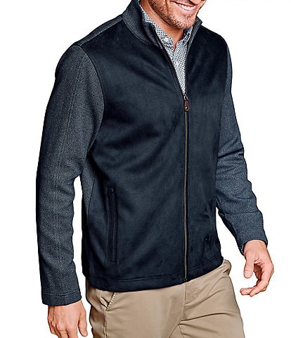 Johnston & Murphy Faux Suede Full-Zip Jacket