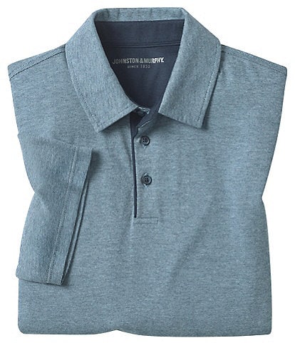 Johnston & Murphy Fine Stripe Short Sleeve Polo Shirt