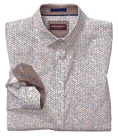 Johnston & Murphy Geo Petal Print Long-Sleeve Woven Shirt