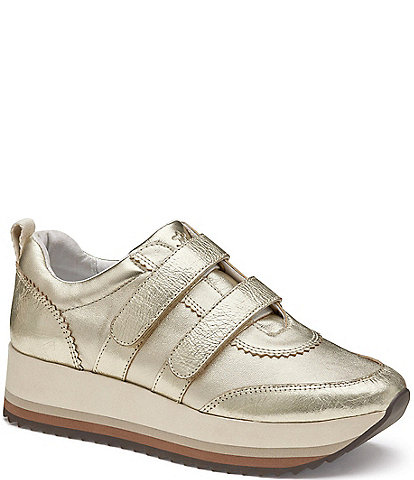 Johnston & Murphy Gracie Leather Double Strap Platform Sneakers