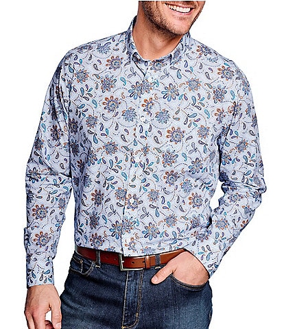 Johnston & Murphy Large Floral Paisley Print Long-Sleeve Woven Shirt