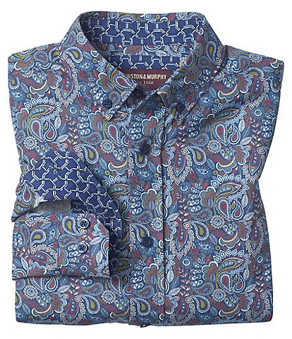 Johnston & Murphy Little/Big Boys 4-16 Long-Sleeve Floral/Paisley Woven Shirt