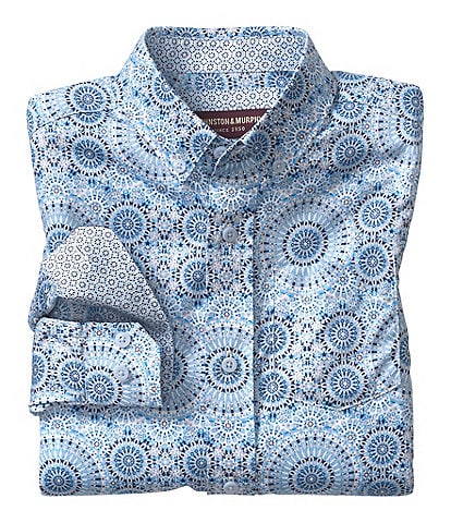 Johnston & Murphy Little/Big Boys 4-16 Long Sleeve Kaleidoscope Print Button Front Shirt