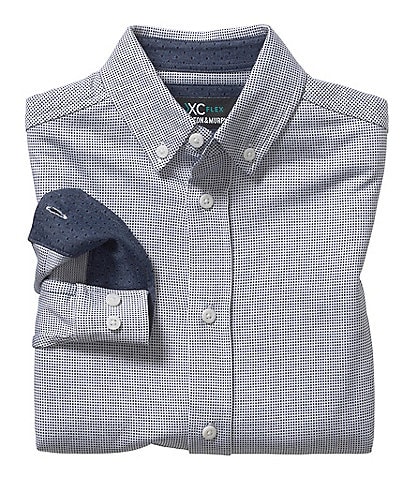 Johnston & Murphy Little/Big Boys 4-16 Long-Sleeve Micro-Dot XC Flex Button-Front Knit Shirt