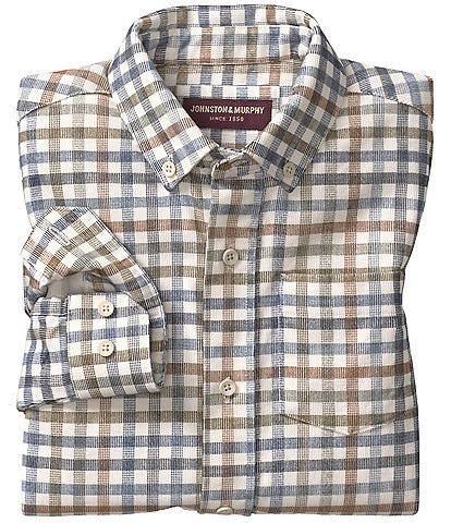 Johnston & Murphy Little/Big Boys 4-16 Long Sleeve Plaid Printed Corduroy Shirt