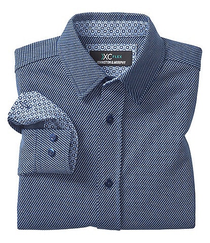 Johnston & Murphy Little/Big Boys 4-16 Long Sleeve Small-Box Print XC Flex Button Up Shirt