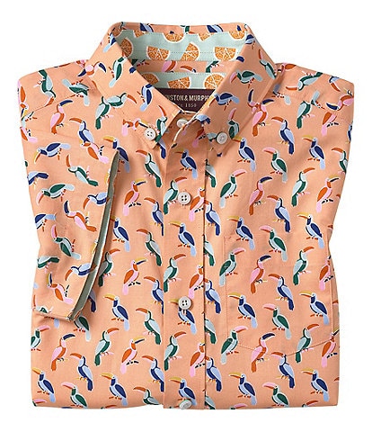 Johnston & Murphy Little/Big Boys' 4-16 Short Sleeve Toucan Print Shirt